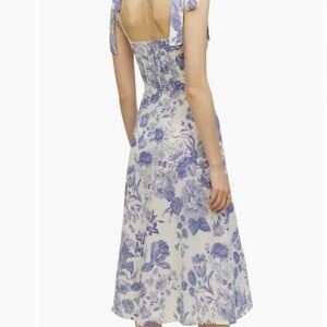 Reformation Floral Blue and White Women's Dress